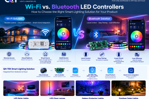 Wi-Fi 与 Bluetooth 智能灯控方案如何选择？LED 灯具产品开发完整指南